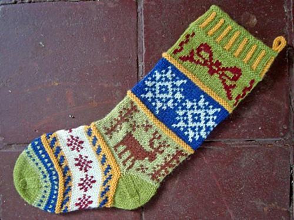 Swirling Snow Needlepoint Christmas Stocking DIY Kit