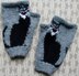 Black Cat fingerless gloves