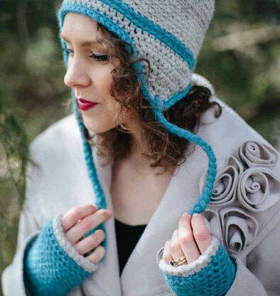 Solstice Sky Duo Hat & Fingerless Mitts in Juniper Moon Farm Stratus - J46-02 - Downloadable PDF