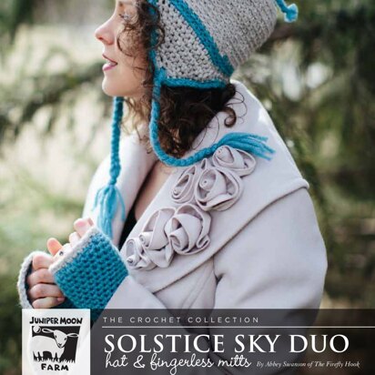 Solstice Sky Duo Hat & Fingerless Mitts in Juniper Moon Farm Stratus - J46-02 - Downloadable PDF