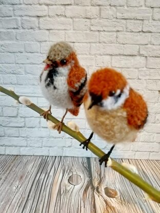 Realistic Passer Montaus, Passeridae bird, Sparrow Amigurumi