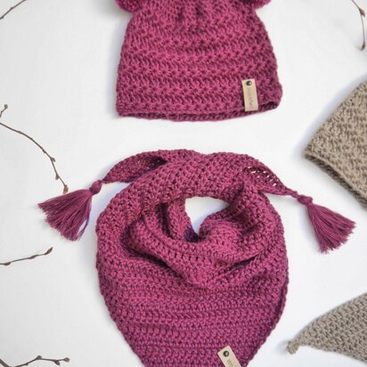 Crochet Pattern – Asterisk Set – Cap & Scarf – no.210E