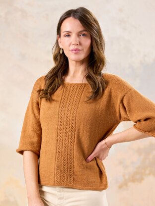Rhodes Lace Panel Jumper in West Yorkshire Spinners Solstice 4ply - Downloadable PDF