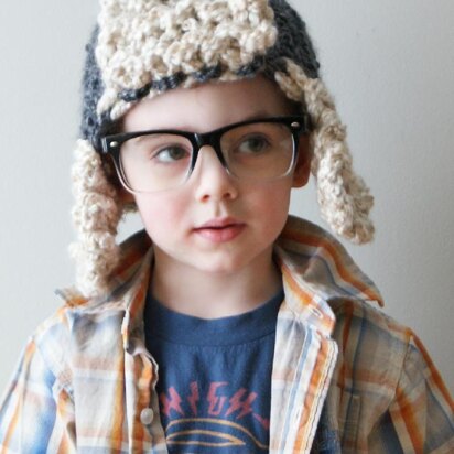 Chunky Bomber Hat (Hat010) - knitting pattern