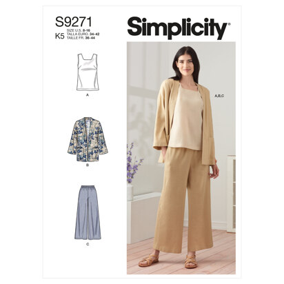 Simplicity Misses' Jacket, Top & Pants S9271 - Sewing Pattern