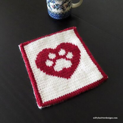 Pawprint Heart Potholder