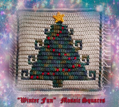 Winter Fun Mosaic Square - Christmas Tree