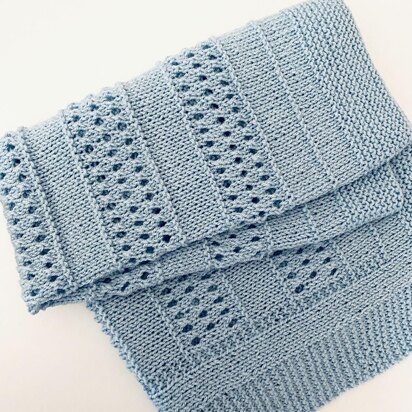 Ridges & Lace Baby Blanket - knitting pattern