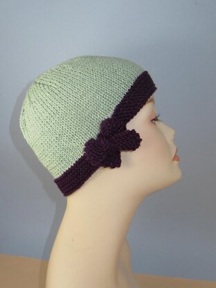 Tie Up Bow Beanie Circular Knitting Pattern