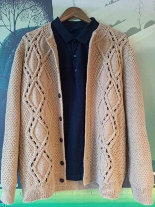 Men's Wool Cardigan Latte