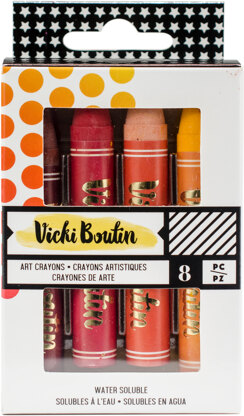 American Crafts Vicki Boutin Mixed Media Oil Pastel Art Crayons 8/Pkg - #1 - Warm