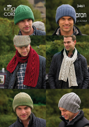 Hats & Scarves in King Cole Fashion Aran & Merino Blend Aran - 3461