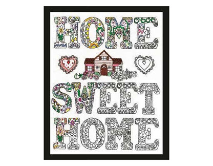 Design Works Zenbroidery Home Sweet Home Cotton Fabric Embroidery Kit