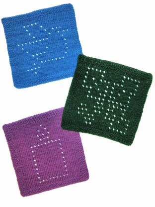 Wintry Trio of Dishcloths