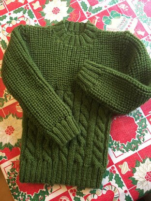 Cable Round Neck Sweater -  Xmas Sweater No.1 for Theo