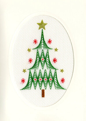 Bothy Threads Christmas Tree Cross Stitch Card Kit - 9cm x 13cm