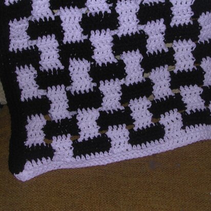 Woven Tile / Basket Weave Afghan C-132