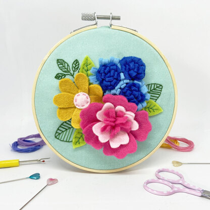 The Make Arcade Spring Flowers Applique Needle Felting Kit