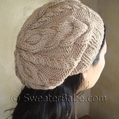 #105 Slouchy 2-Way Cabled Hat