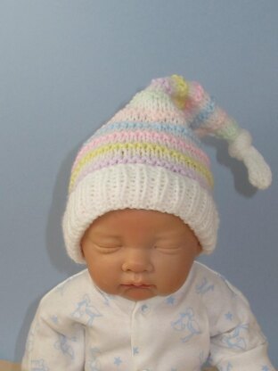 Baby Candy Stripe Topknot Pixie Hat