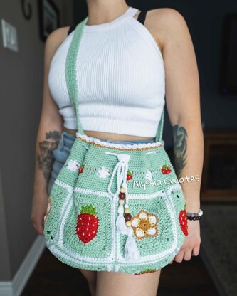 Strawberry Drawstring Crossbody Bag