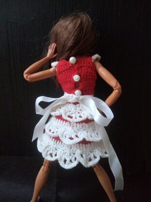 Ruffled Rose Doll Dress Crochet Pattern