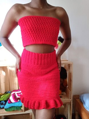 Simple Crochet Ruffle Skirt