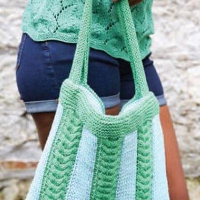 Cable and Intarsia Beach Bag - knitting pattern