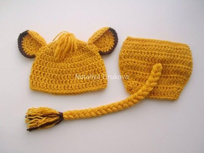 Simba Lion Baby Hat and Diaper Cover