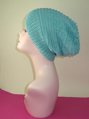 Simple Stripey Spring Slouch Hat