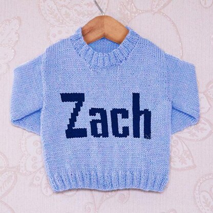 Intarsia - Zach Moniker Chart - Childrens Sweater