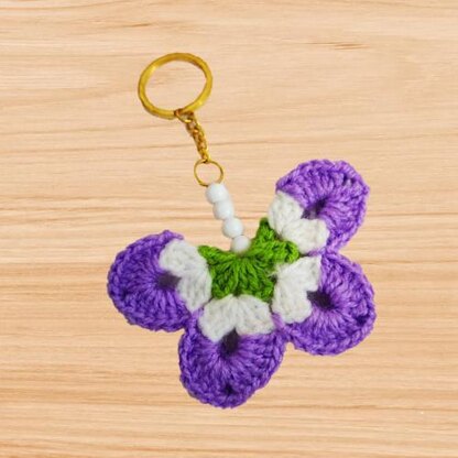 A crochet butterfly keychain pattern