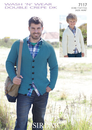 Cardigans in Sirdar Wash 'n' Wear Double Crepe DK - 7117 - Downloadable PDF