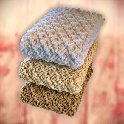 Textured Easy to Knit Scarf. Dishcloth and Coasters Pattern