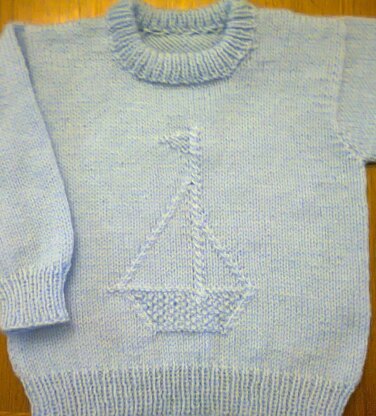 Sail Boat Pullover in Sirdar Snuggly-2 sizes