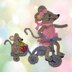 Mouse on a tricycle crochet applique