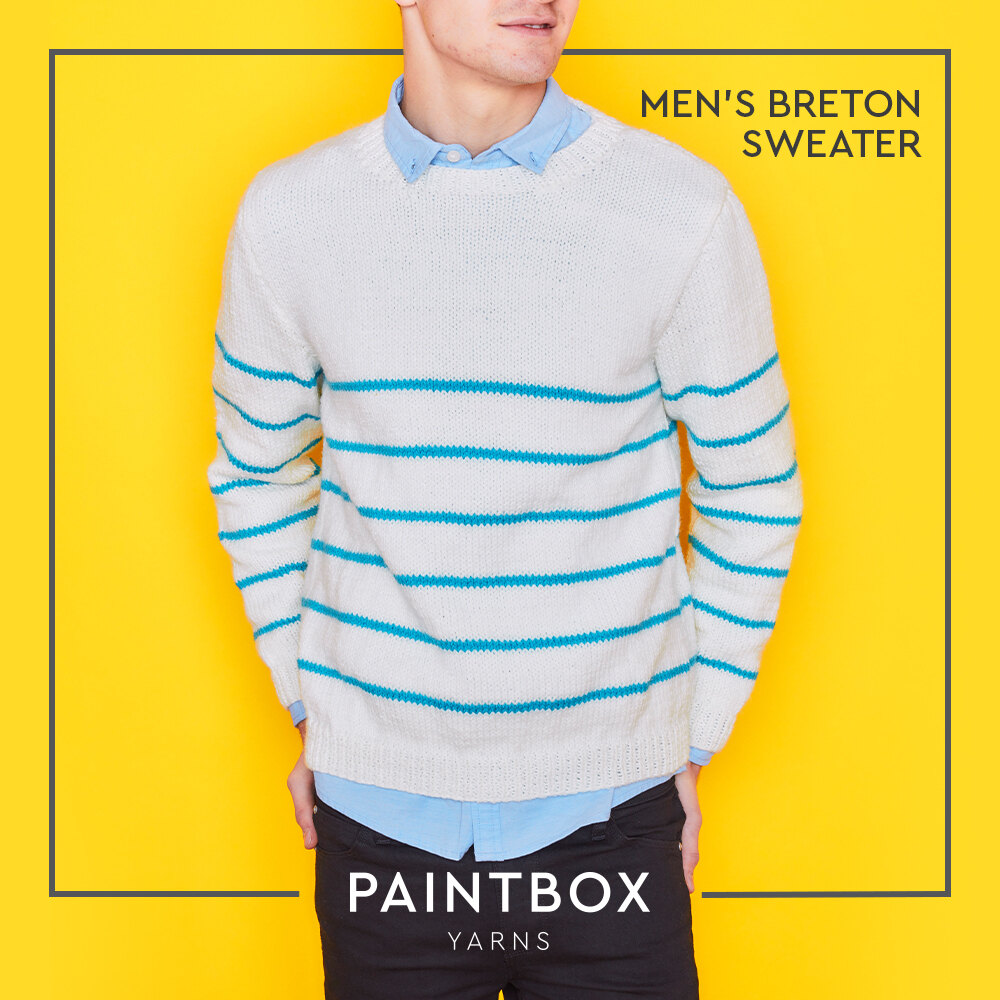 Breton Mens Sweater Free Sweater Knitting Pattern in Paintbox Yarns Simply Aran LoveCrafts