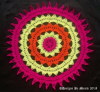 Sun Mandala Crochet Doily Pattern For Home Decor
