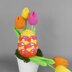 Colourful Easter egg with tulips Easter decoration
