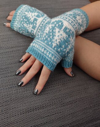 Snowfall Fairisle Nordic Mitts