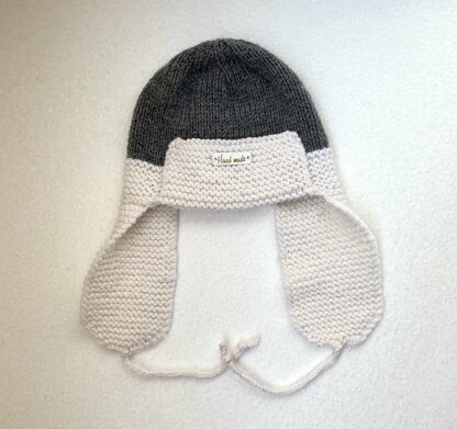 Pattern: knitted baby aviator hat, earflap hat, winter hat