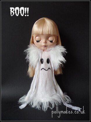 Boo! Ghost dress and Stole for 12" Blythe