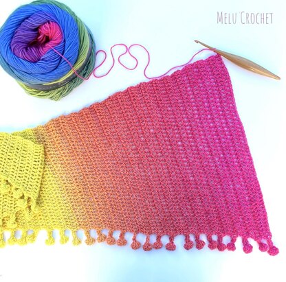 Dolce Rainbow Scarf by Melu Crochet