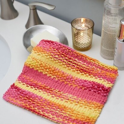 Textured Stripes Washcloth in Red Heart Scrubby Smoothie Multi and Scrubby Smoothie - LM5933 - Downloadable PDF
