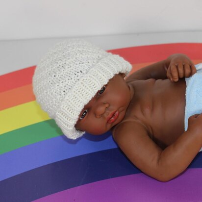 Preemie Baby Swirl Beanie Circular