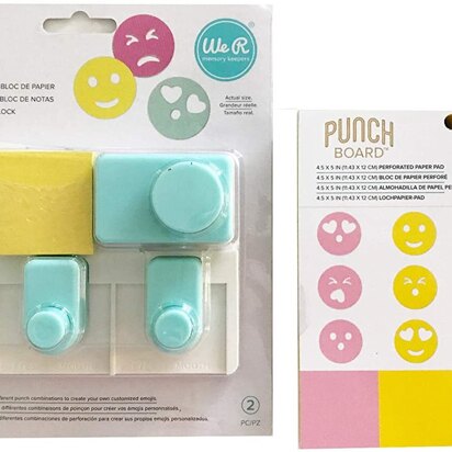 We R Memory Keepers Punch Boards and Punches Emoji (2 Piece)