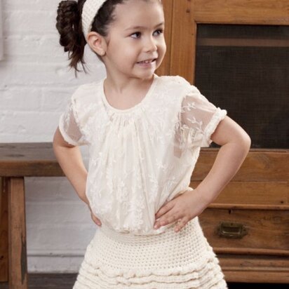 Too Cute Skirt and Flower Headband in Red Heart Shimmer Solids - LW2648