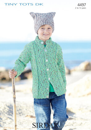 Boys Cardigan and Hat in Sirdar Snuggly Tiny Tots DK - 4497 - Downloadable PDF