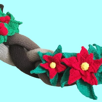 Christmas garland / swag with poinsettia and holly
