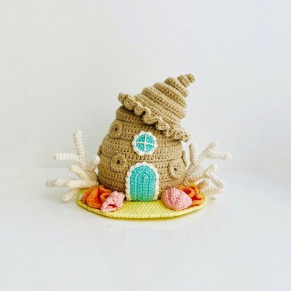 Crochet seashell, amigurumi seashell, crochet doll house, amigurmi doll house, Seashell house